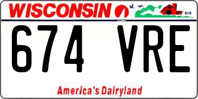 WI license plate 674VRE