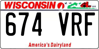 WI license plate 674VRF