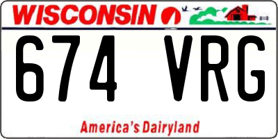WI license plate 674VRG