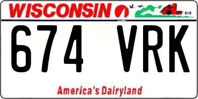 WI license plate 674VRK