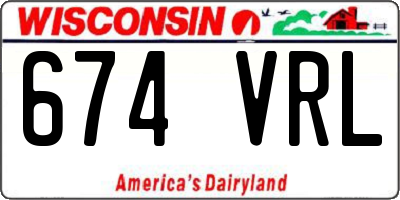 WI license plate 674VRL