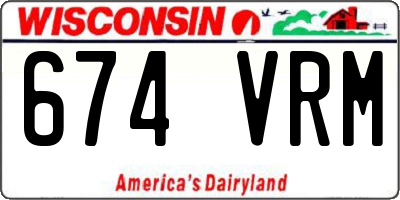 WI license plate 674VRM