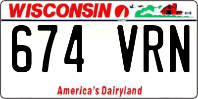WI license plate 674VRN