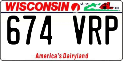 WI license plate 674VRP