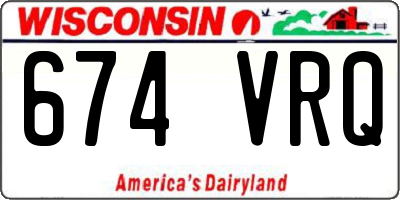 WI license plate 674VRQ