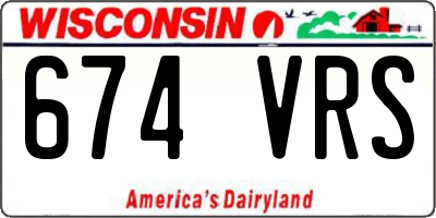 WI license plate 674VRS