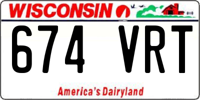WI license plate 674VRT