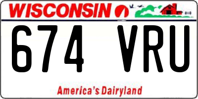 WI license plate 674VRU