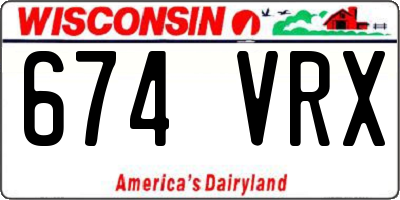 WI license plate 674VRX