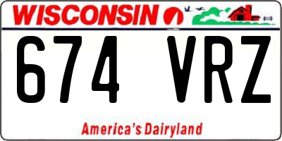 WI license plate 674VRZ
