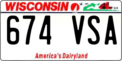 WI license plate 674VSA