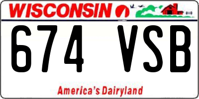 WI license plate 674VSB