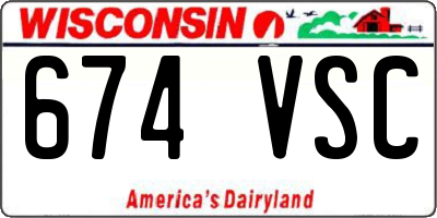 WI license plate 674VSC