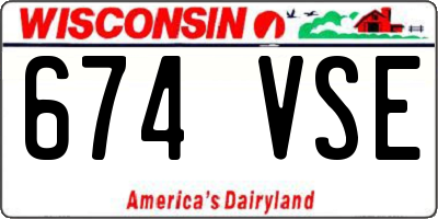 WI license plate 674VSE