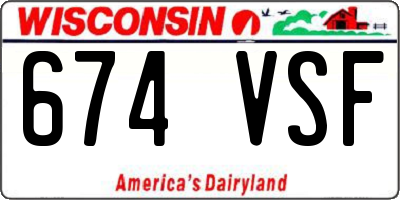 WI license plate 674VSF