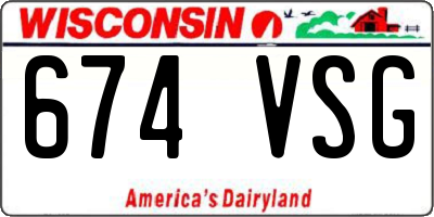 WI license plate 674VSG