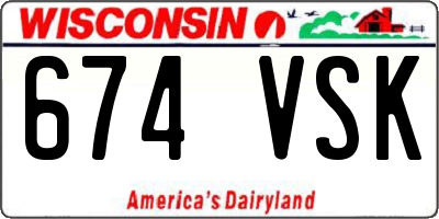 WI license plate 674VSK
