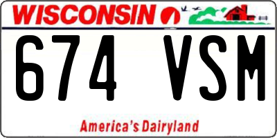 WI license plate 674VSM