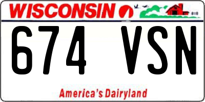 WI license plate 674VSN