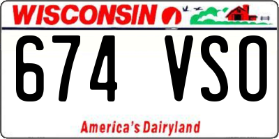 WI license plate 674VSO