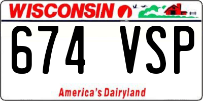 WI license plate 674VSP