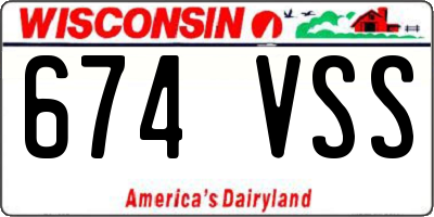 WI license plate 674VSS