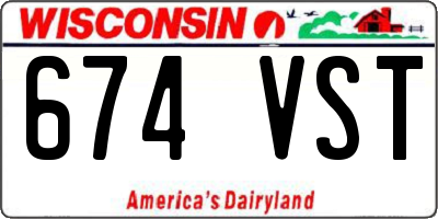 WI license plate 674VST