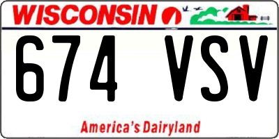 WI license plate 674VSV