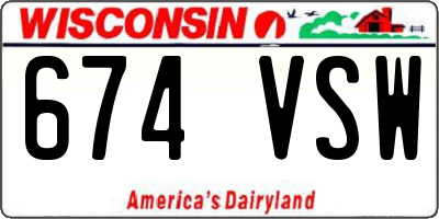 WI license plate 674VSW