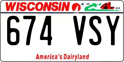 WI license plate 674VSY