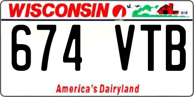WI license plate 674VTB