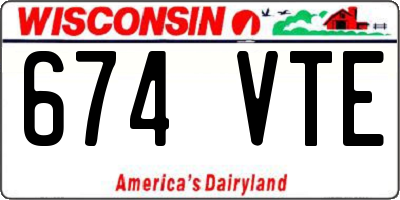 WI license plate 674VTE