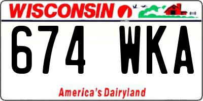 WI license plate 674WKA
