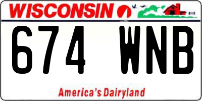 WI license plate 674WNB