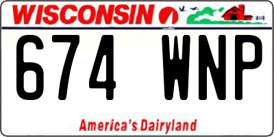 WI license plate 674WNP