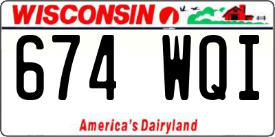 WI license plate 674WQI