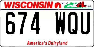 WI license plate 674WQU