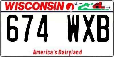 WI license plate 674WXB