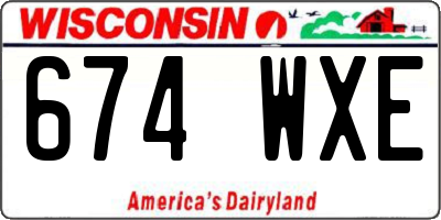 WI license plate 674WXE