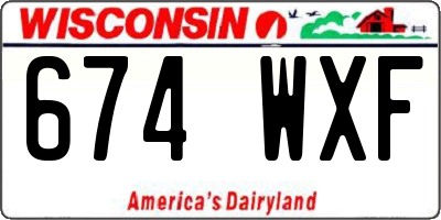 WI license plate 674WXF
