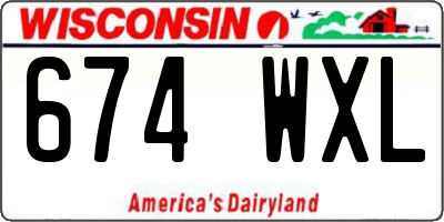WI license plate 674WXL