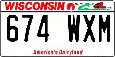 WI license plate 674WXM