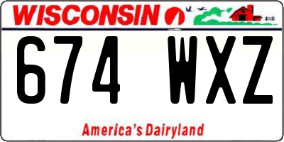 WI license plate 674WXZ