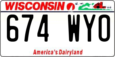 WI license plate 674WYO
