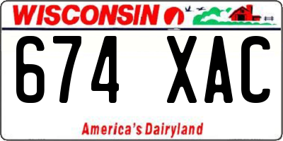 WI license plate 674XAC