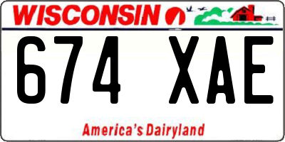 WI license plate 674XAE