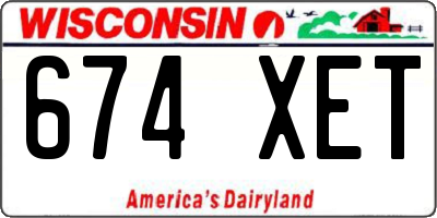 WI license plate 674XET