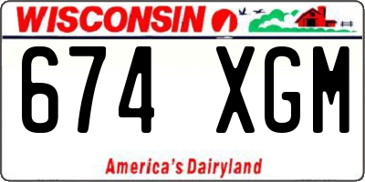 WI license plate 674XGM