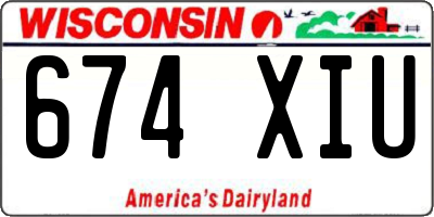 WI license plate 674XIU
