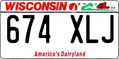 WI license plate 674XLJ